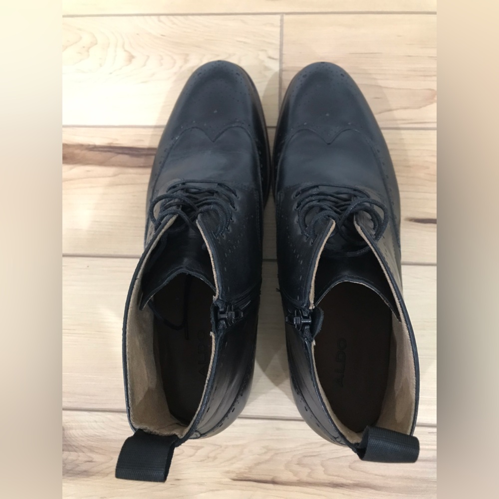 ALDO Black Leather Dress Boots in Men’s Size 10 - Picture 9 of 13